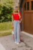 The Sofia Midrise Wide Leg Pants in Red sold by Impressions