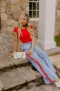 The Sofia Midrise Wide Leg Pants in Red sold by Impressions