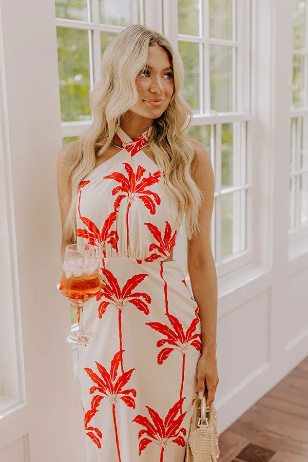 Palm Tree Paradise Halter Midi Dress sold by Impressions product image thumbnail 2