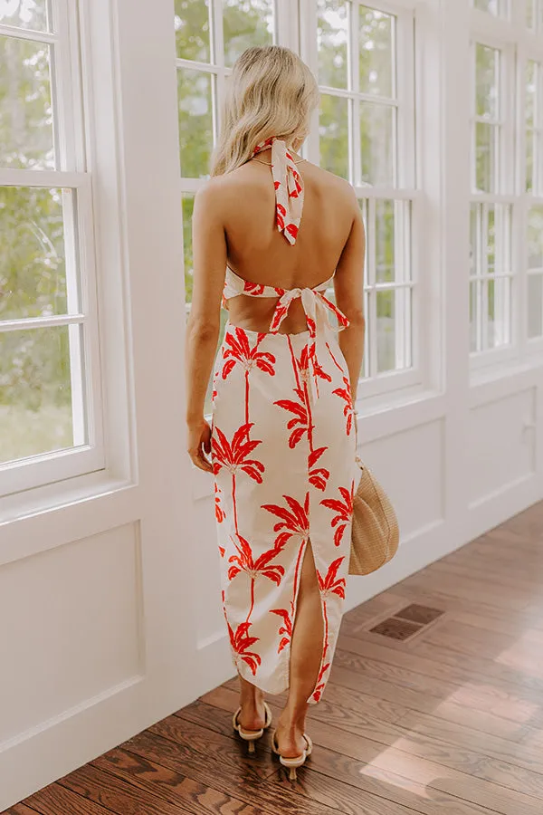 Palm Tree Paradise Halter Midi Dress sold by Impressions product image thumbnail 3