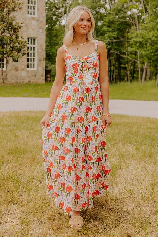 Life In Full Bloom Front Tie Maxi Dress sold by Impressions