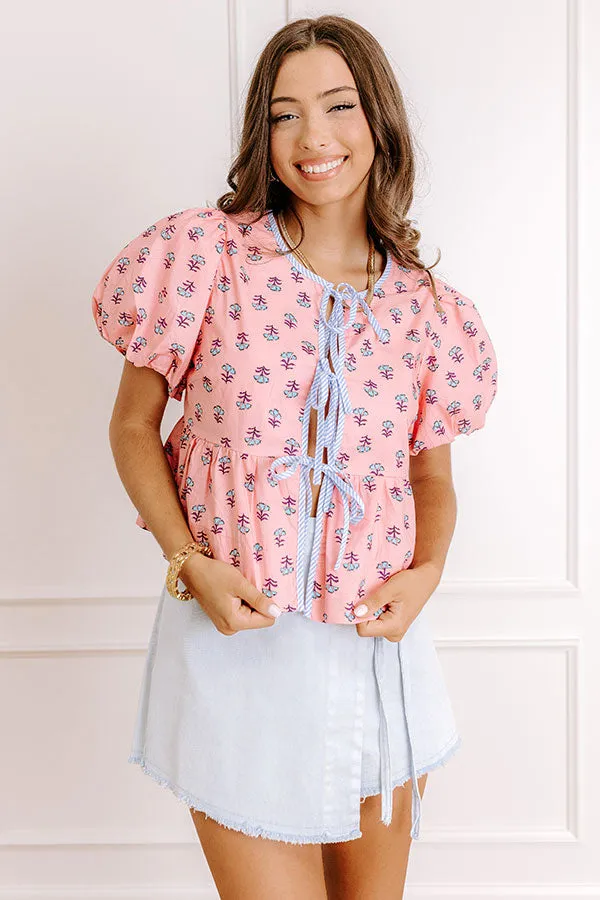 Caught Your Eye Floral Front Tie Top sold by Impressions product image thumbnail 4