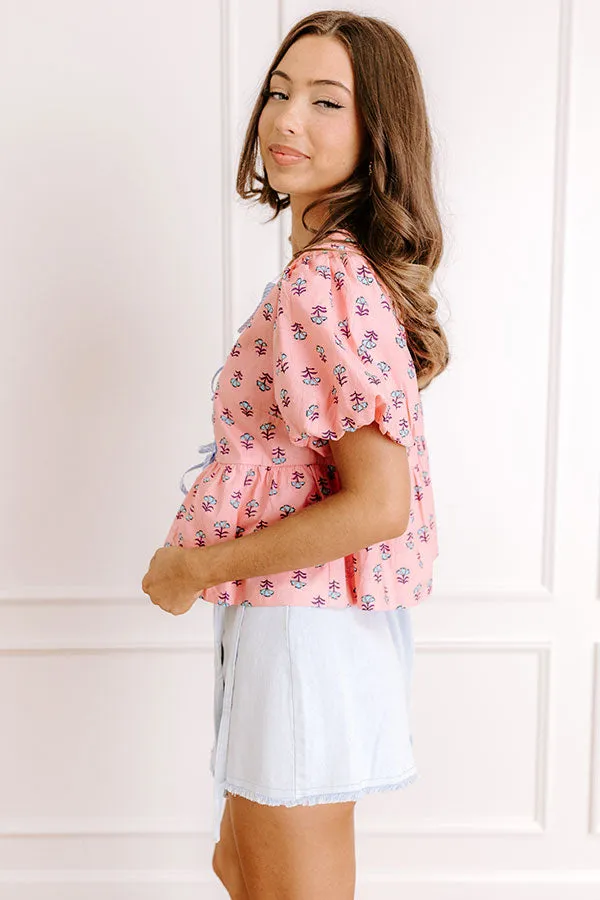 Caught Your Eye Floral Front Tie Top sold by Impressions product image thumbnail 5