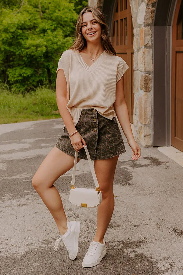 Chic Vibes Knit Vest Top in Light Beige sold by Impressions product image thumbnail 3