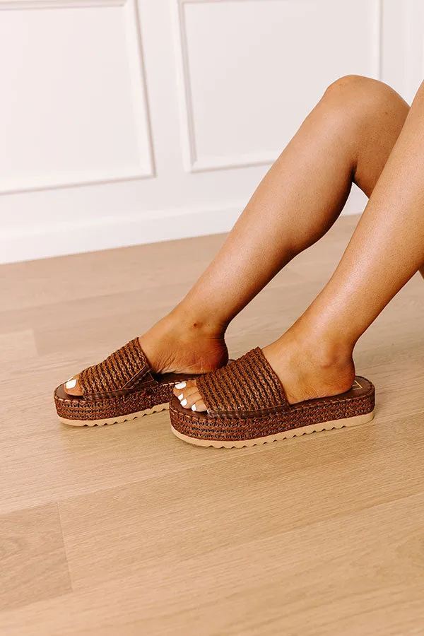 Del Mar Raffia Woven Platform Sandal in Chocolate sold by Impressions product image thumbnail 3
