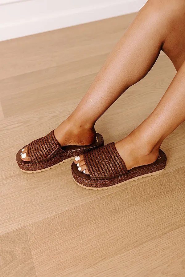 Del Mar Raffia Woven Platform Sandal in Chocolate sold by Impressions product image thumbnail 2