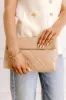 Posh Mode Faux Leather Clutch in Beige sold by Impressions