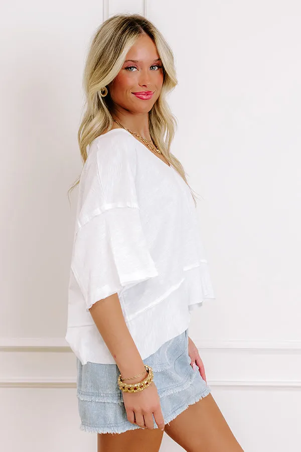 Simple Sway Oversized Crop Tee In White sold by Impressions product image thumbnail 4