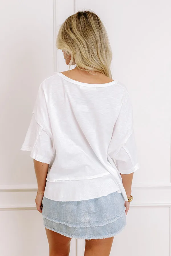 Simple Sway Oversized Crop Tee In White sold by Impressions product image thumbnail 3
