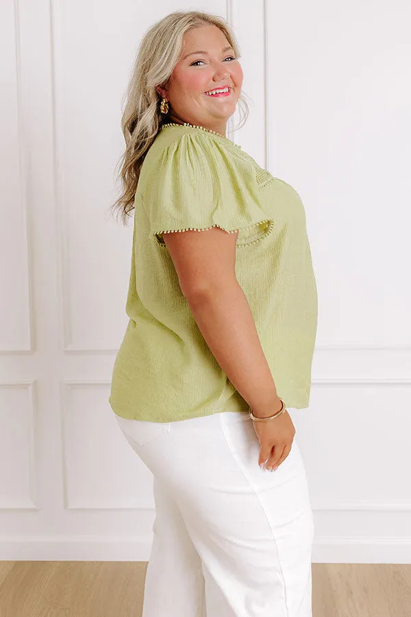 Easy Going Lace Top in Lime Punch Curves sold by Impressions product image thumbnail 5