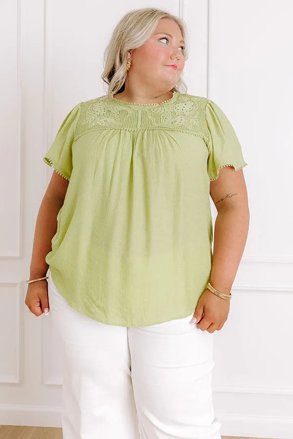 Easy Going Lace Top in Lime Punch Curves sold by Impressions product image thumbnail 4