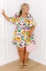 Party On Town Square Floral Smocked Mini Dress Curves sold by Impressions