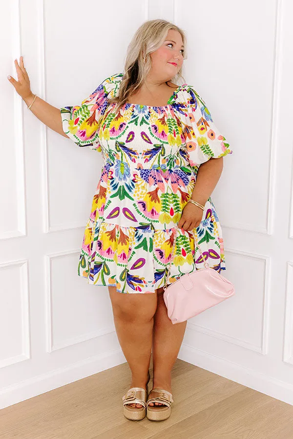 Party On Town Square Floral Smocked Mini Dress Curves sold by Impressions