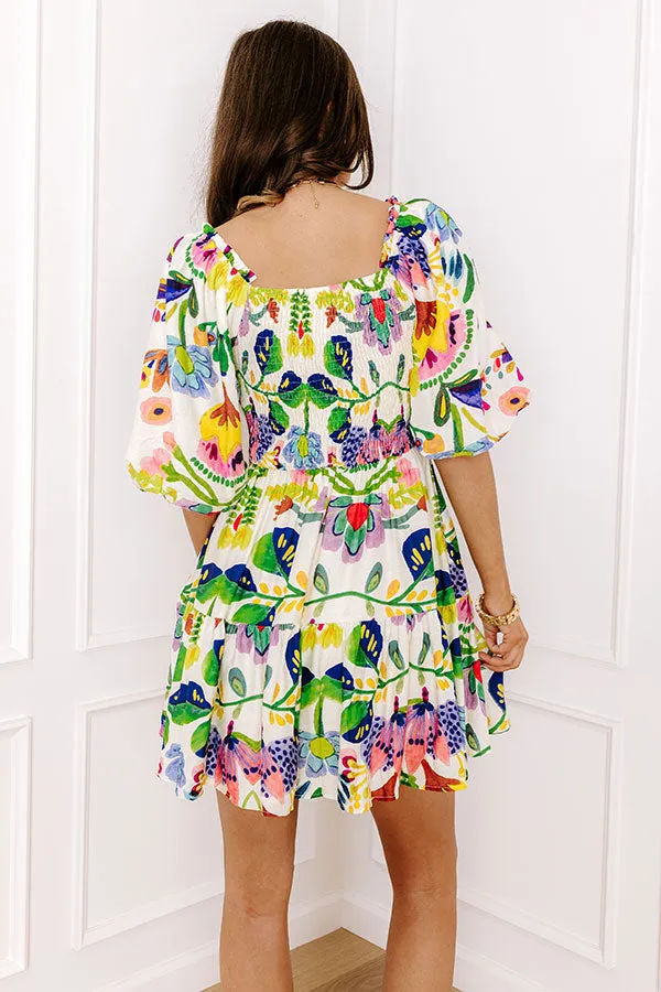 Party On Town Square Floral Smocked Mini Dress sold by Impressions product image thumbnail 3