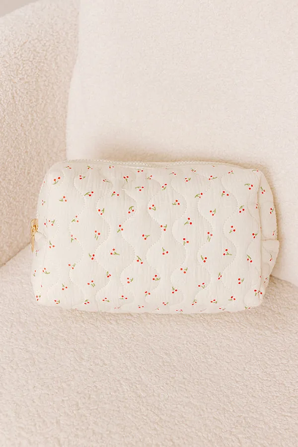 Quilted Keeper Cosmetic Bag in Cherry Print sold by Impressions product image thumbnail 3