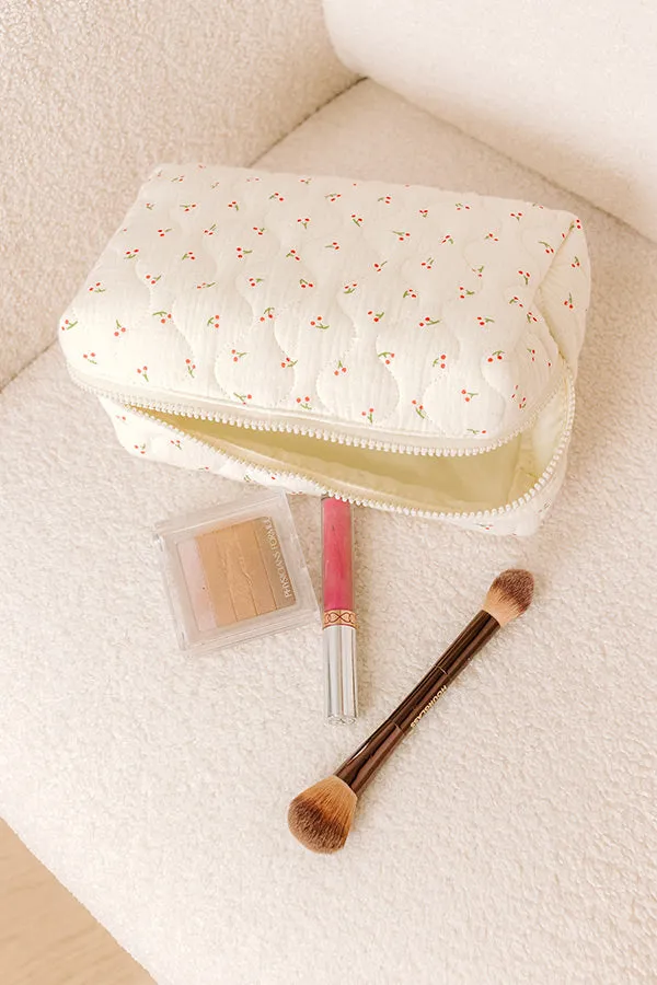 Quilted Keeper Cosmetic Bag in Cherry Print sold by Impressions