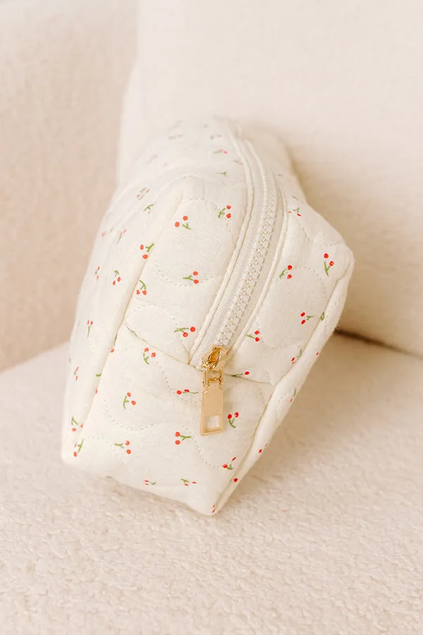 Quilted Keeper Cosmetic Bag in Cherry Print sold by Impressions product image thumbnail 2