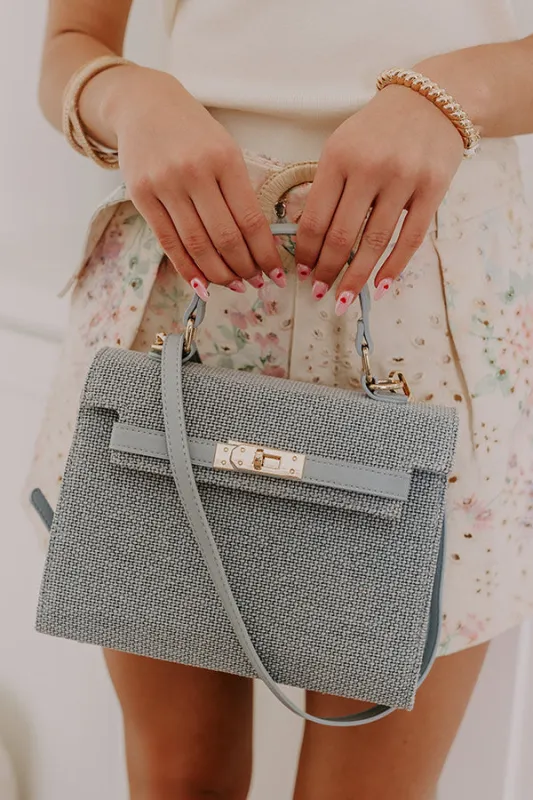 Adeline Woven Purse in Airy Blue sold by Impressions