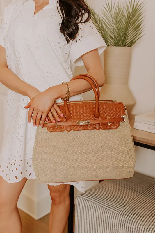 Bertha Woven Tote in Brown sold by Impressions