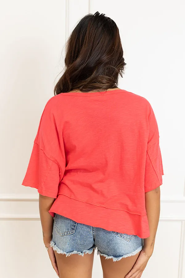 Simple Sway Oversized Crop Tee In Cherry Red sold by Impressions product image thumbnail 4