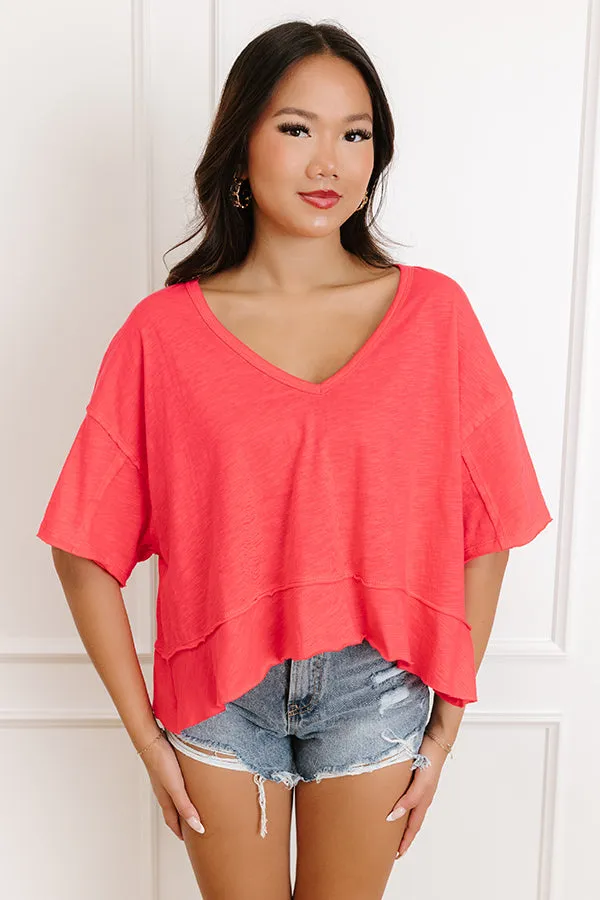 Simple Sway Oversized Crop Tee In Cherry Red sold by Impressions product image thumbnail 2