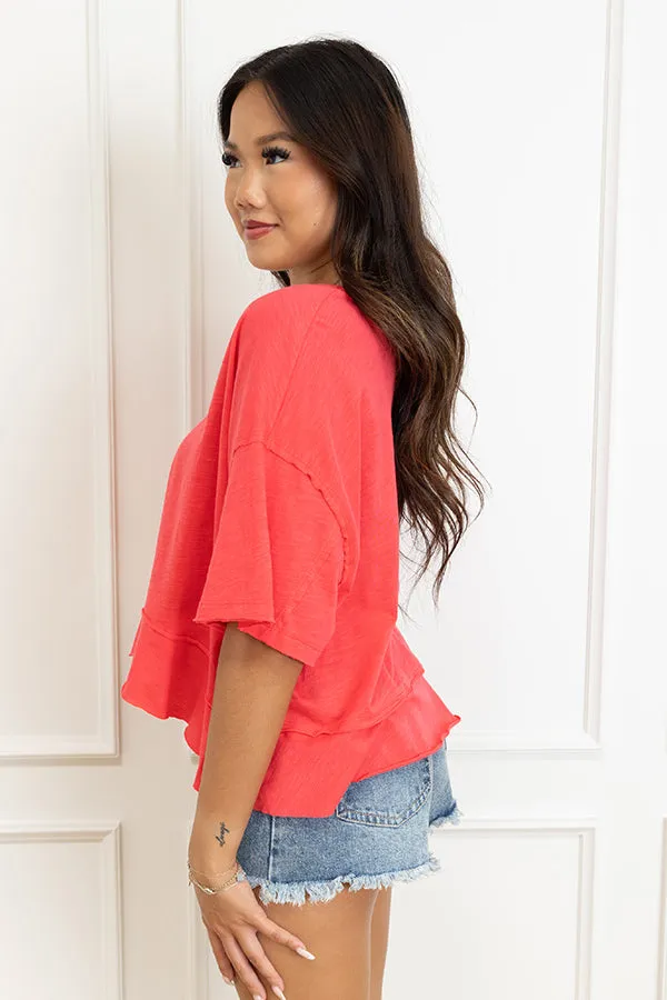 Simple Sway Oversized Crop Tee In Cherry Red sold by Impressions product image thumbnail 3