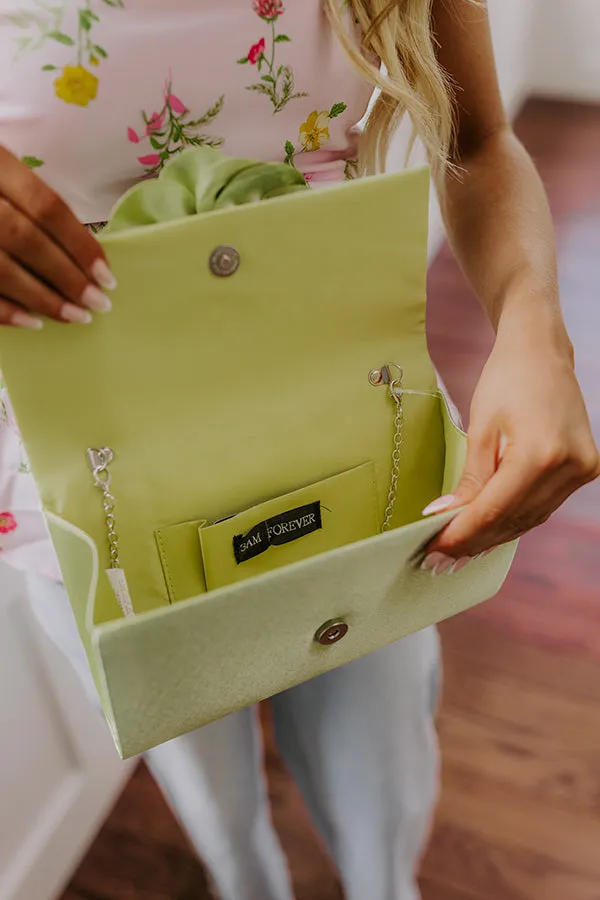 Cocktails First Satin Clutch in Sage sold by Impressions product image thumbnail 3