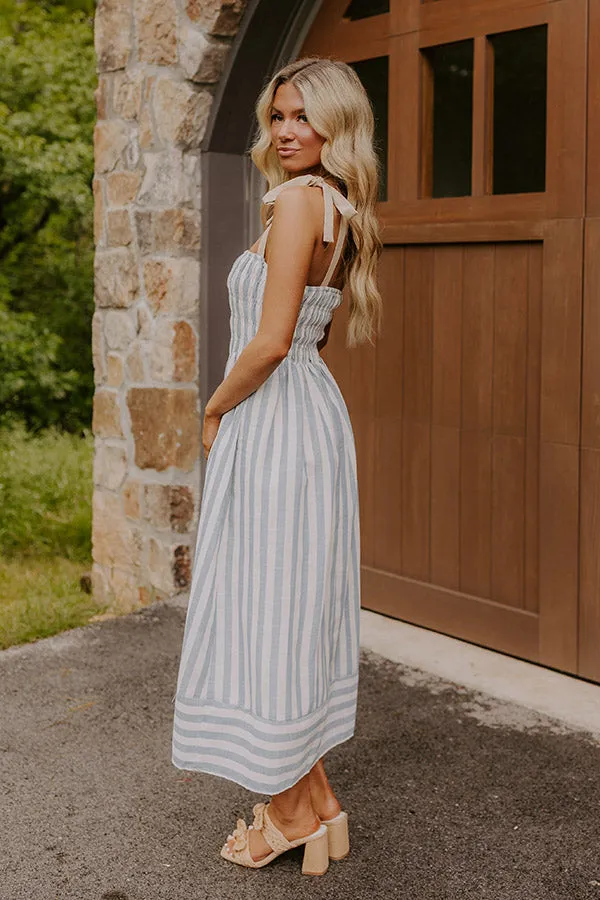 Shoreline Muse Linen-Blend Stripe Midi Dress sold by Impressions product image thumbnail 5