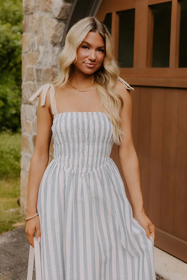 Shoreline Muse Linen-Blend Stripe Midi Dress sold by Impressions product image thumbnail 3