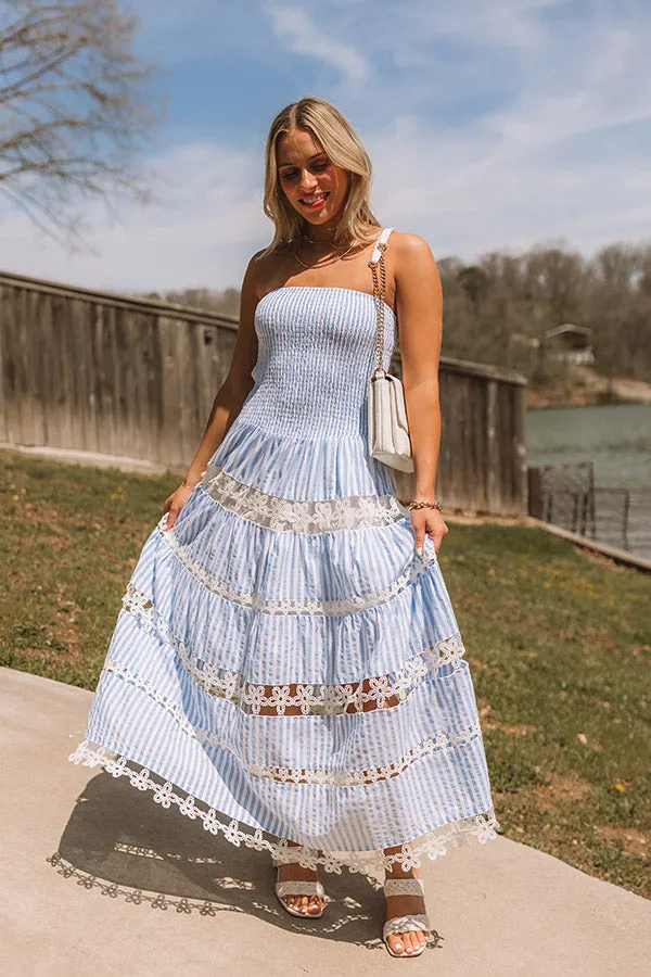Seaside Sonata Stripe Midi Dress in Sky Blue sold by Impressions