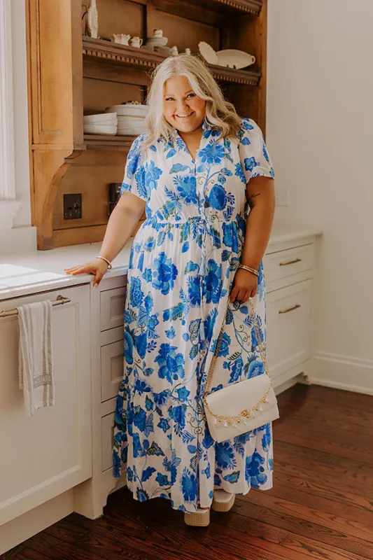 Catalina Island Views Floral Maxi Dress Curves sold by Impressions