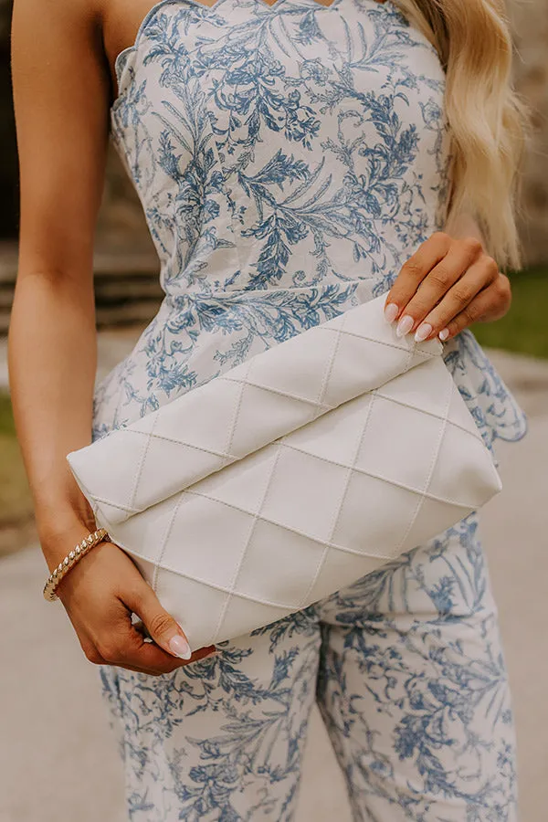 Posh Mode Faux Leather Clutch in Ivory sold by Impressions product image thumbnail 2