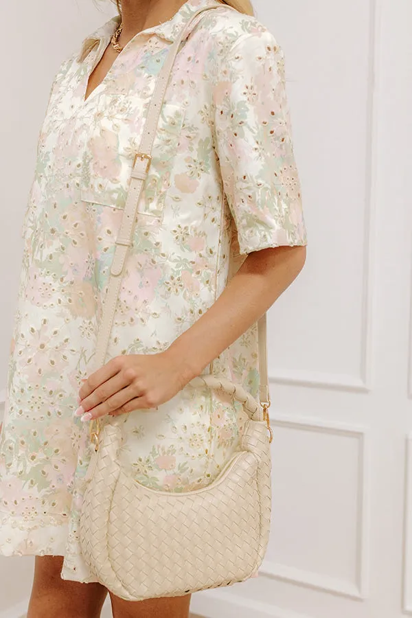 Laken Faux Leather Woven Crossbody in Cream sold by Impressions product image thumbnail 3