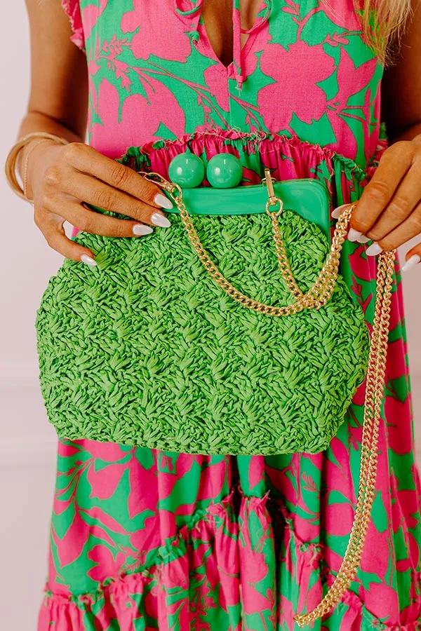 Naomi Woven Crossbody In Kelly Green sold by Impressions