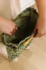 Coastal Cutie Crochet Clutch in Olive sold by Impressions