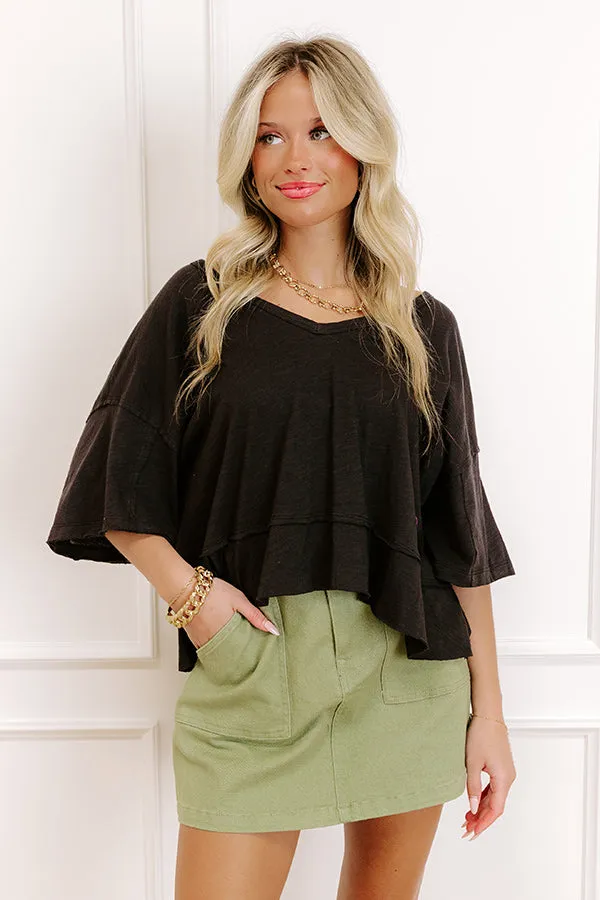 Simple Sway Oversized Crop Tee In Black sold by Impressions product image thumbnail 5