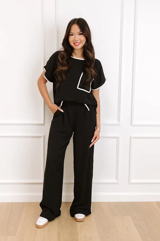 Upper East Ease High Waist Wide Leg Pants In Black sold by Impressions