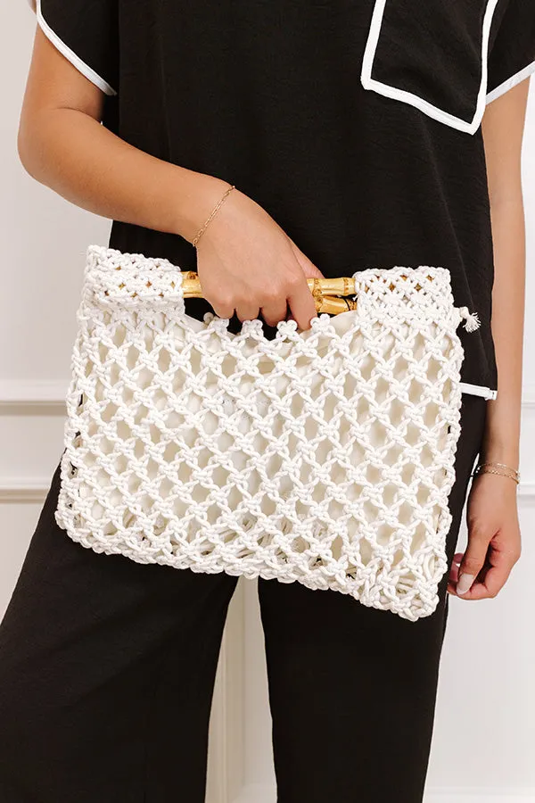 Coastal Cutie Crochet Clutch in Ivory sold by Impressions