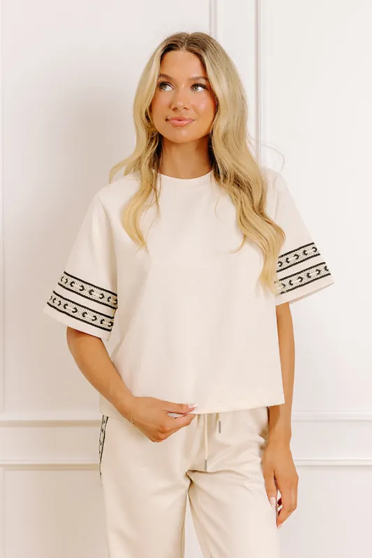 Villa Brunch Shift Top in Cream sold by Impressions