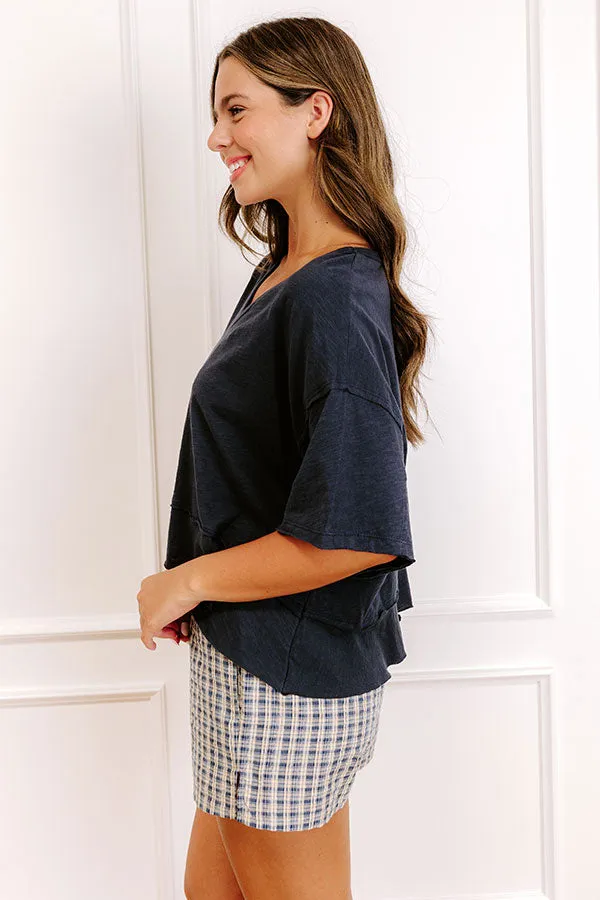 Simple Sway Oversized Crop Tee In Navy sold by Impressions product image thumbnail 4