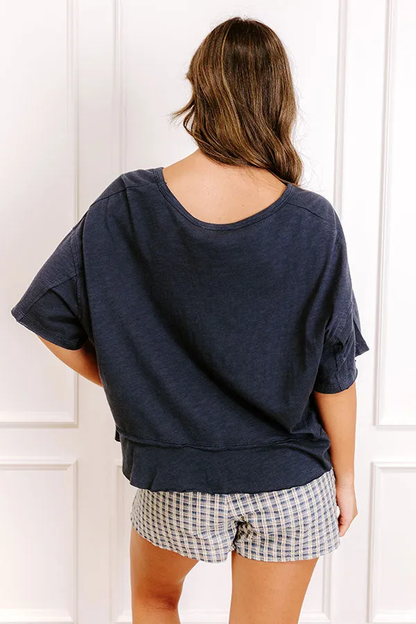 Simple Sway Oversized Crop Tee In Navy sold by Impressions product image thumbnail 5