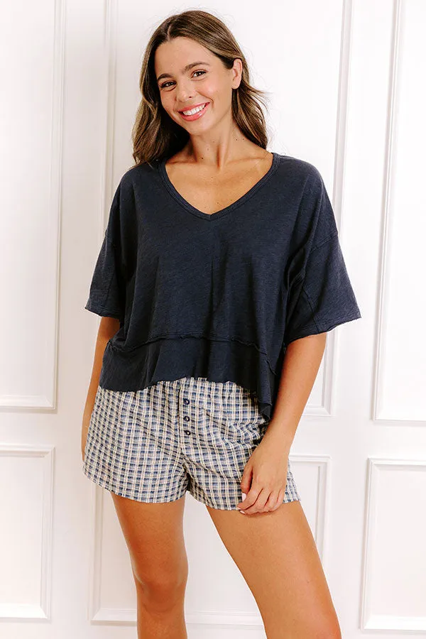 Simple Sway Oversized Crop Tee In Navy sold by Impressions product image thumbnail 3