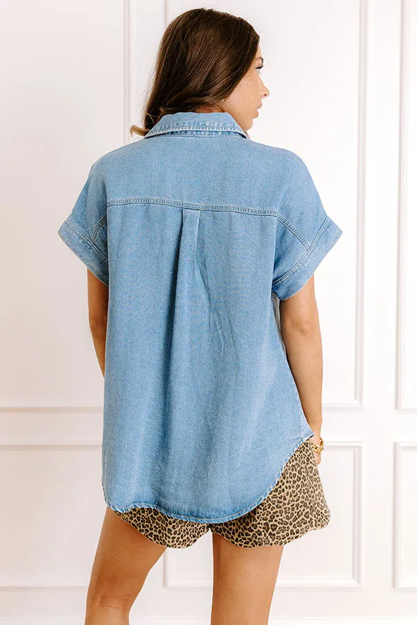 Chit Chat Over Coffee Denim Button Up sold by Impressions product image thumbnail 5