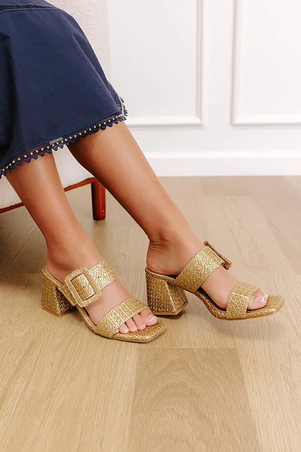 The Lucy Woven Heel in Gold sold by Impressions