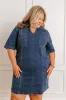 Darling Moment Denim Mini Dress Curves sold by Impressions