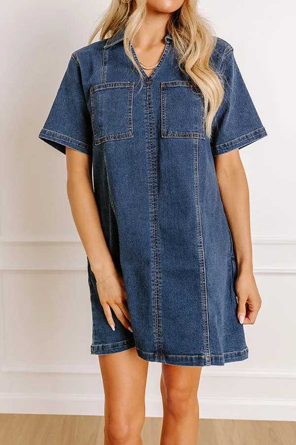 Darling Moment Denim Mini Dress sold by Impressions