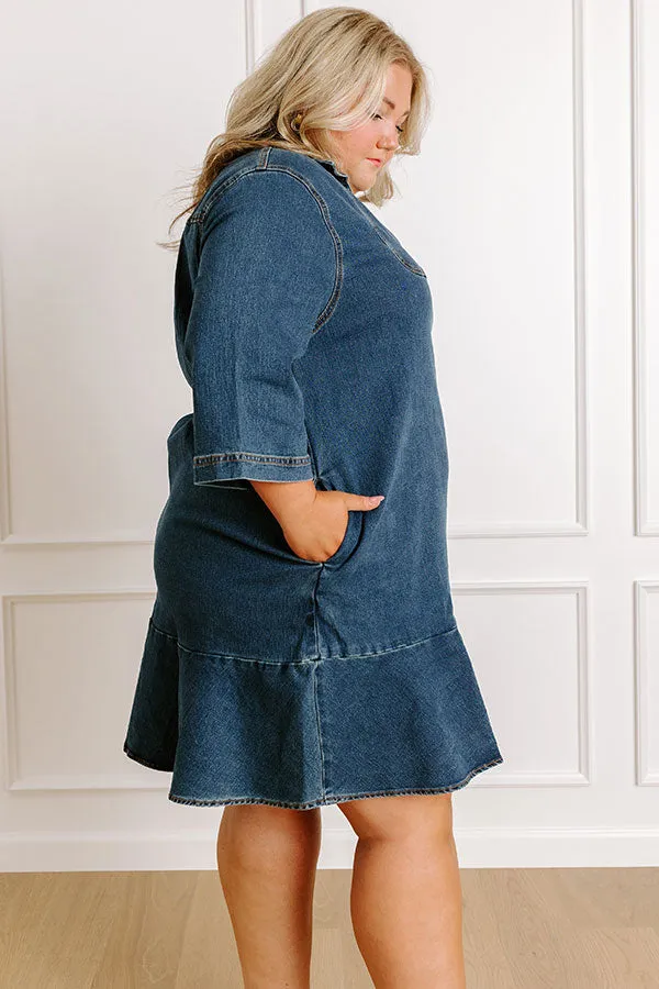 Simply Sweet Denim Mini Dress Curves sold by Impressions product image thumbnail 3