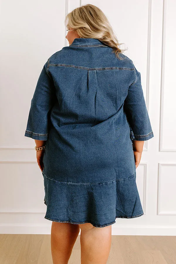 Simply Sweet Denim Mini Dress Curves sold by Impressions product image thumbnail 4