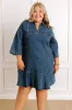 Simply Sweet Denim Mini Dress Curves sold by Impressions