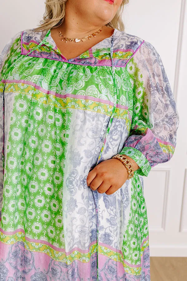 Boho Babe Color Block Floral Mini Dress in Navy Curves sold by Impressions product image thumbnail 5